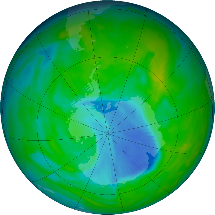 Antarctic ozone map for 26 November 1997